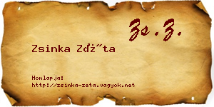 Zsinka Zéta névjegykártya